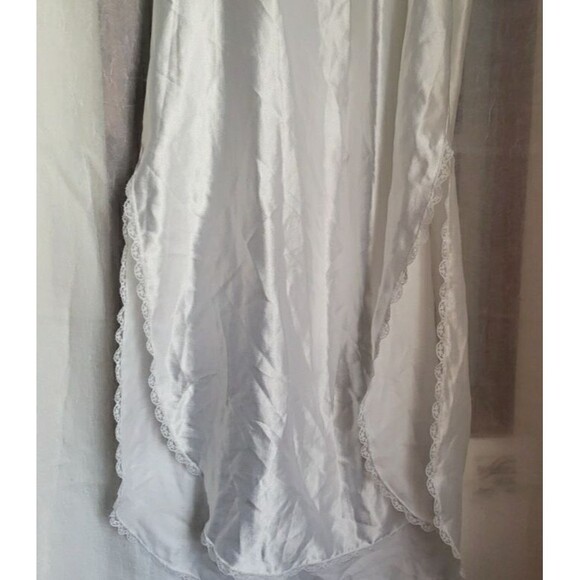 Vintage Miss Dior White Satin Lingerie Slip Dress Lace Bridal 80s 90s Size L - Picture 6 of 11